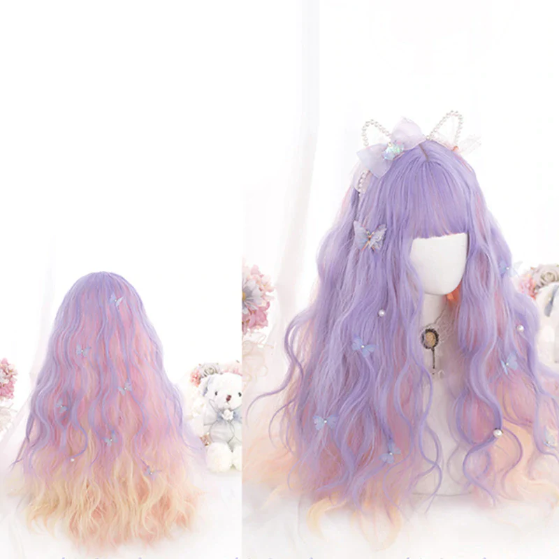 Purple pink gradient long curly hair HA0360 - Image 4