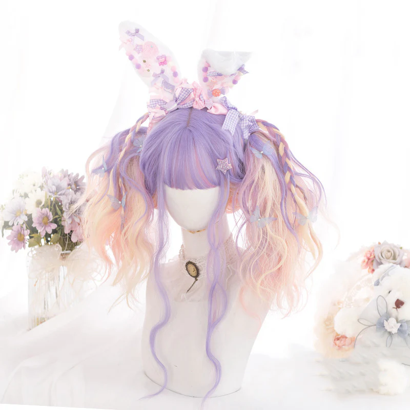 Purple pink gradient long curly hair HA0360 - Image 5
