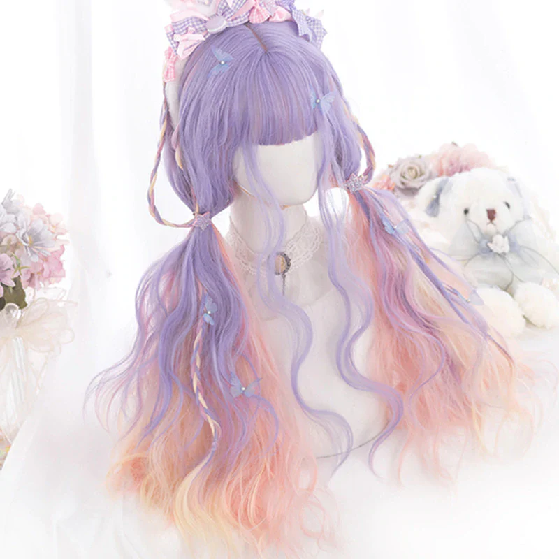 Purple pink gradient long curly hair HA0360 - Image 6