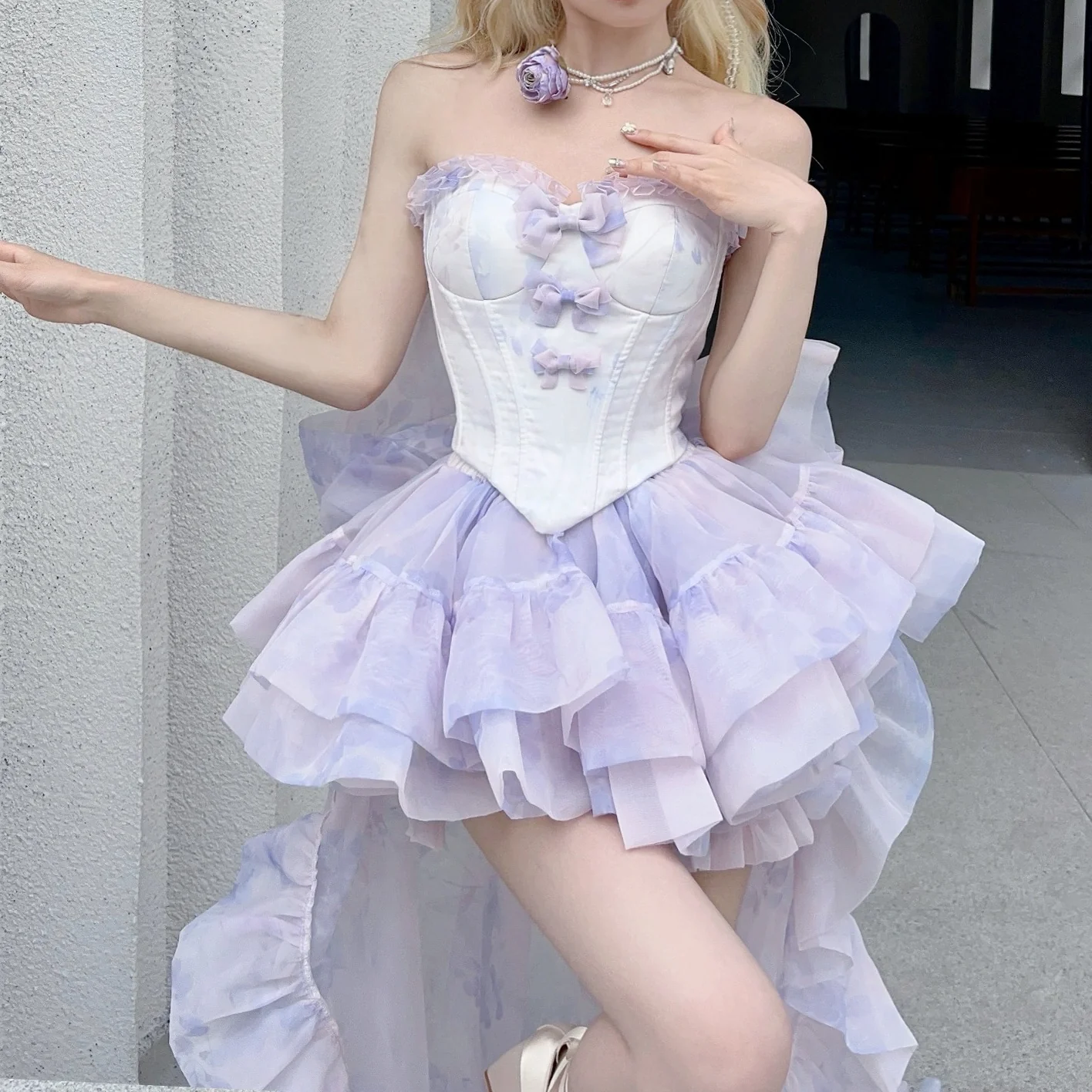 Purple princess dress HA2543 - Image 3