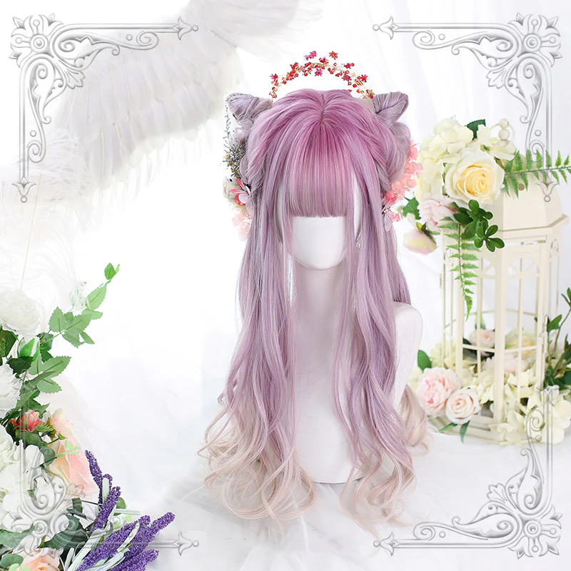 Purple rhyme big curly gradient long curly hair  HA0466 - Image 2