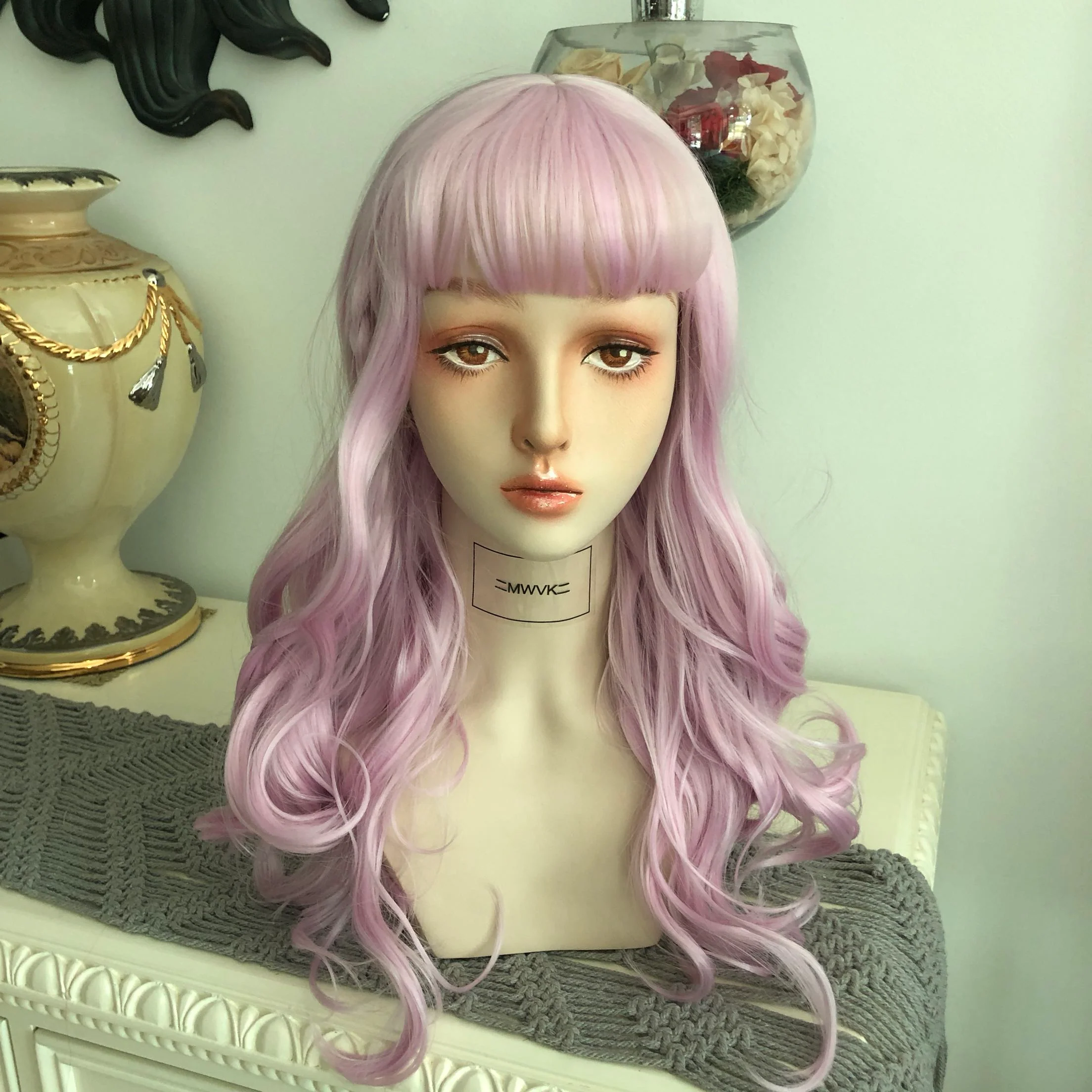 Pink curly hair HA1055 - Image 3