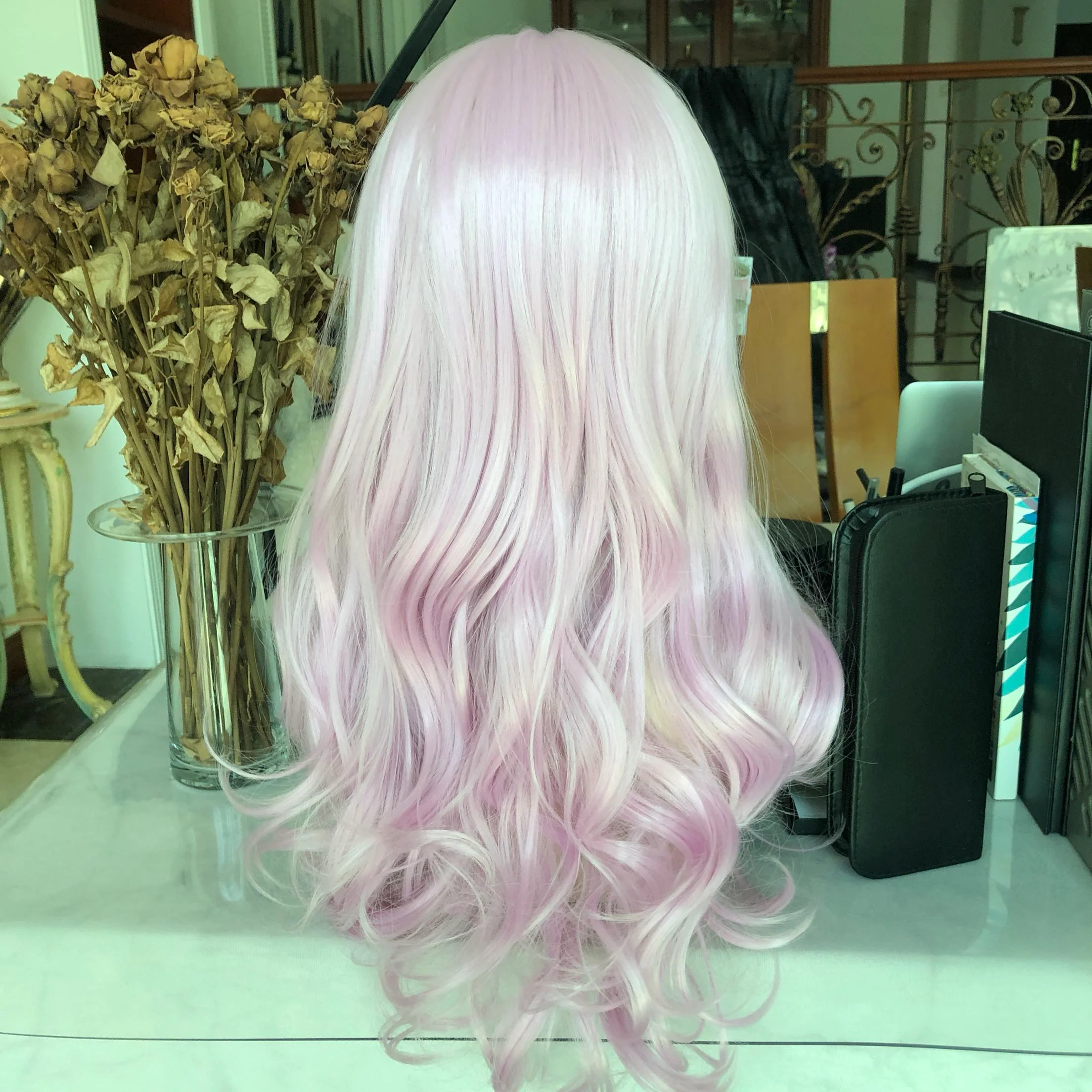 Pink curly hair HA1055 - Image 5