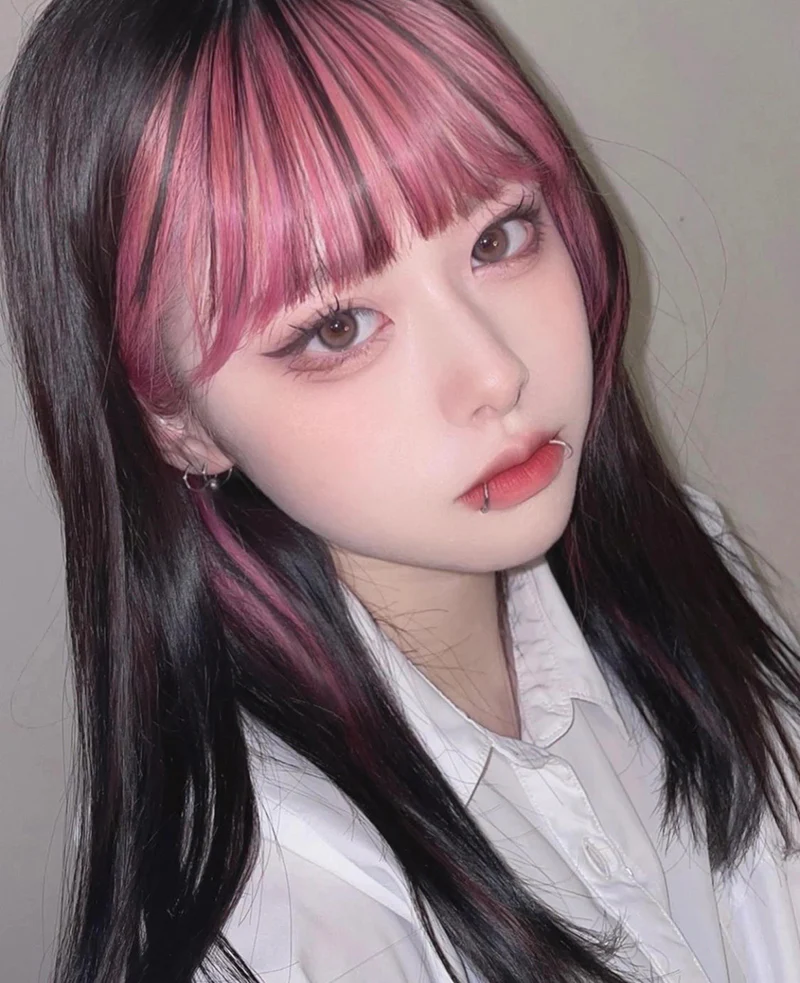 Pink Black Gradient Wig    HA0582 - Image 2