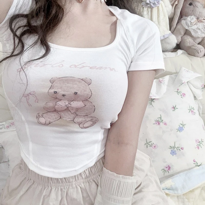 Rabbit bear short sleeve t-shirt suspenders   HA2141 - Image 5