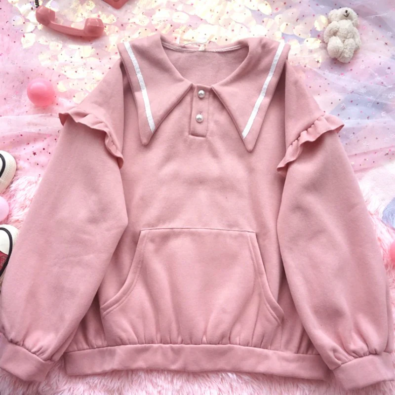 Rabbit Ear Bow Fleece Sweatshirt HA1526 - Image 2