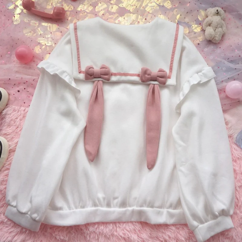Rabbit Ear Bow Fleece Sweatshirt HA1526 - Image 3