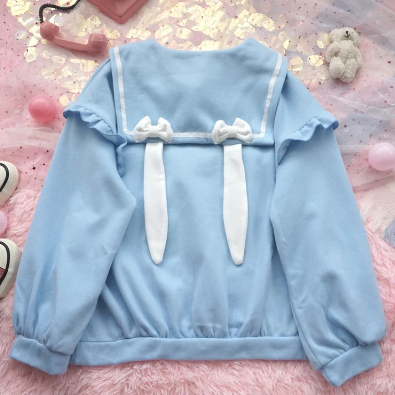 Rabbit Ear Bow Fleece Sweatshirt HA1526 - Image 4