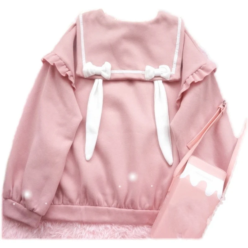 Rabbit Ear Bow Fleece Sweatshirt HA1526 - Image 5