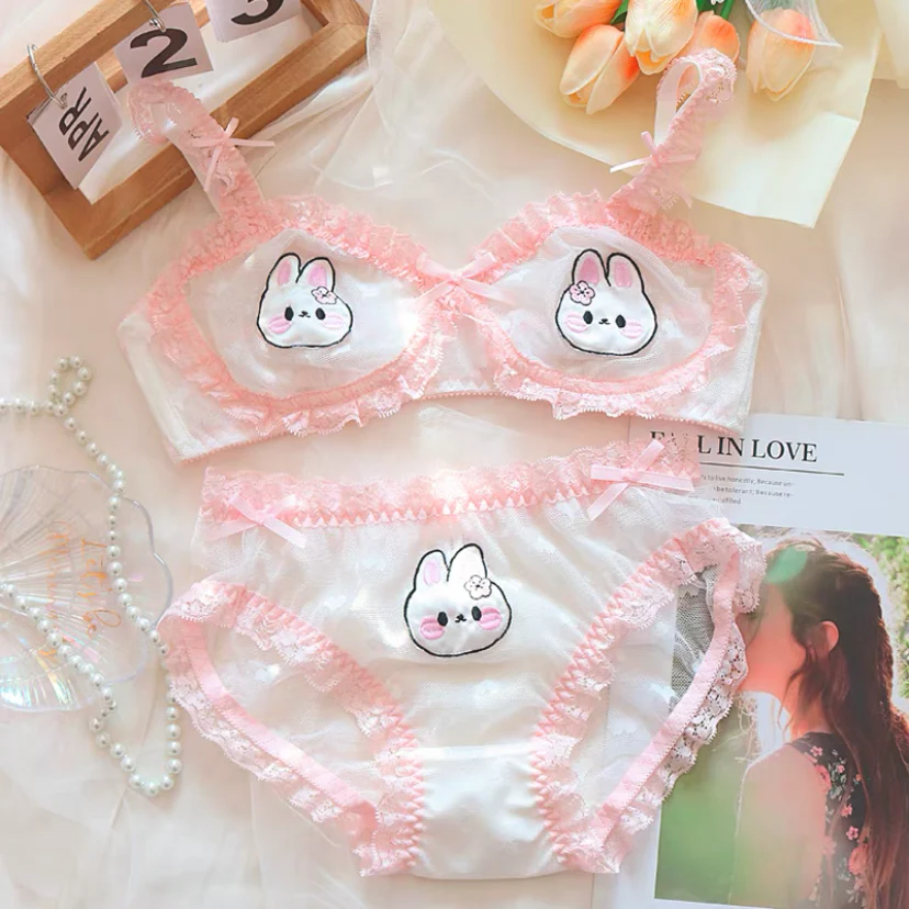 Rabbit Embroidered Lingerie Set   HA2105 - Image 2