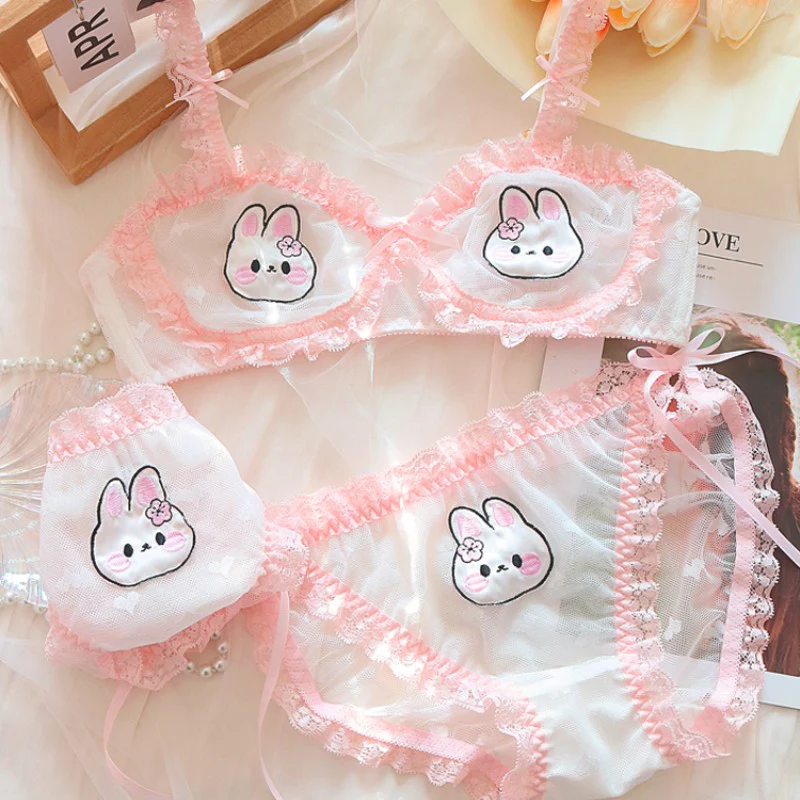 Rabbit Embroidered Lingerie Set   HA2105 - Image 3