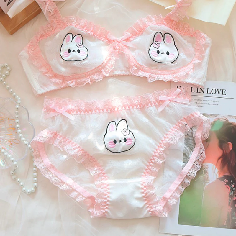 Rabbit Embroidered Lingerie Set   HA2105 - Image 4