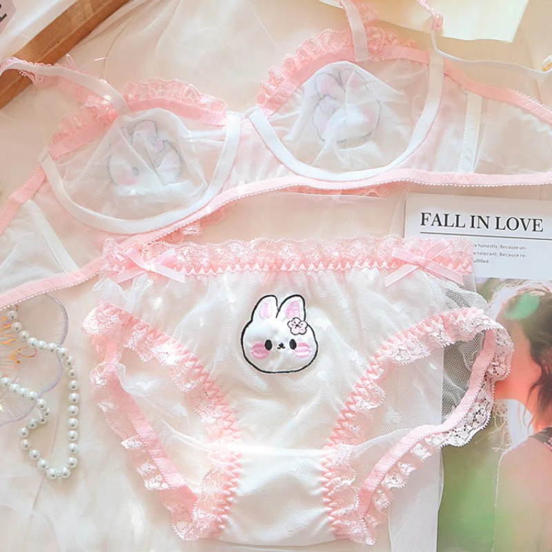Rabbit Embroidered Lingerie Set   HA2105 - Image 5