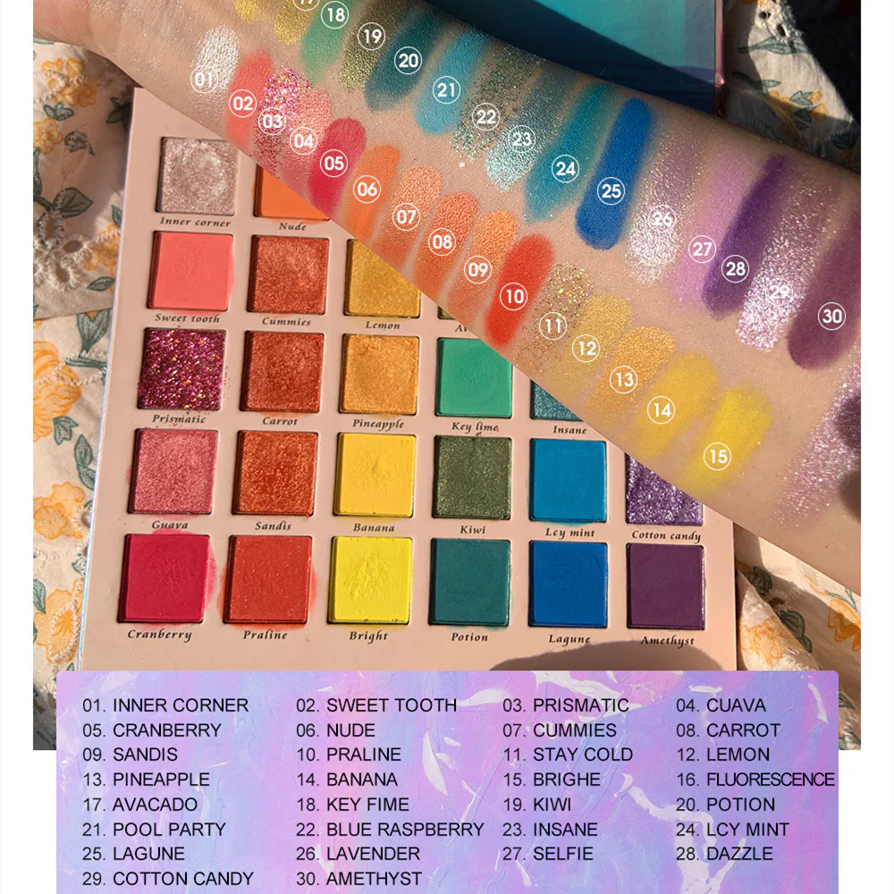Rainbow 30 Color Eyeshadow Palette   HA0265 - Image 3