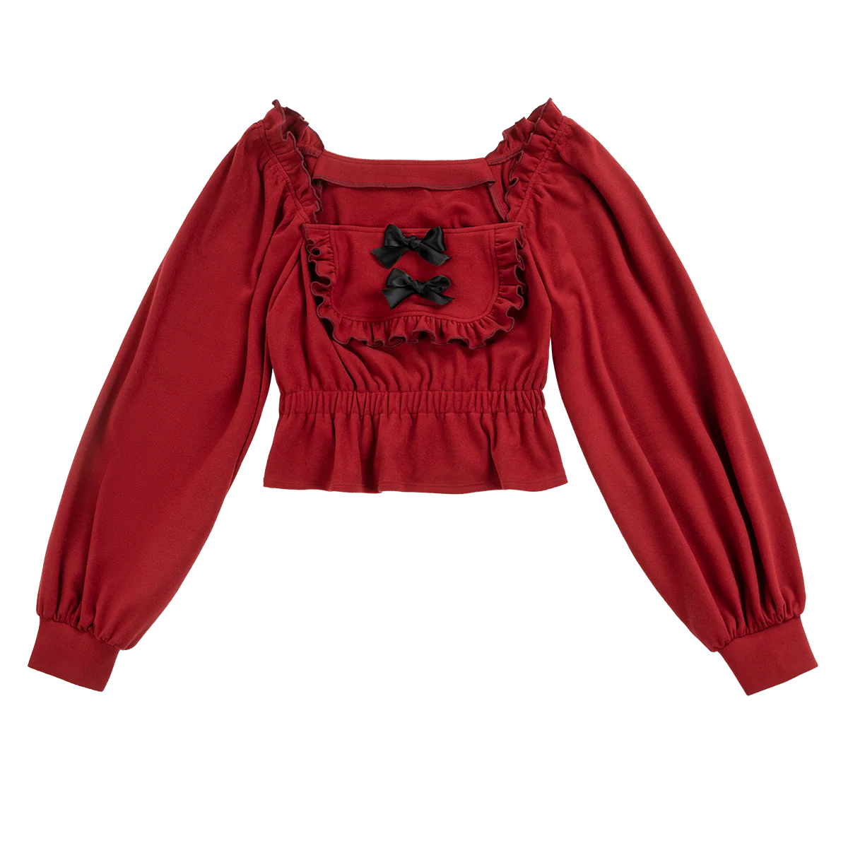 Red and white bowknot all-match top   HA1506 - Image 4