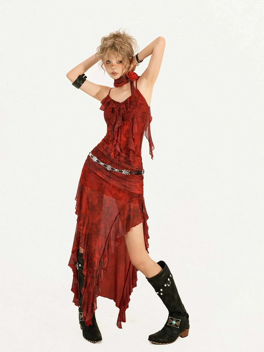 Red Flame Dress HA29713 - Image 5