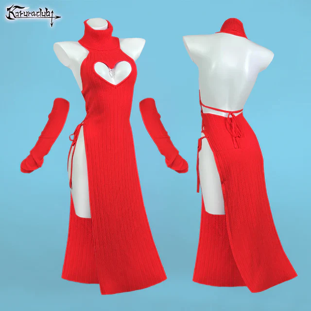 Red Heart-Shaped Cheongsam SD82 - Image 2