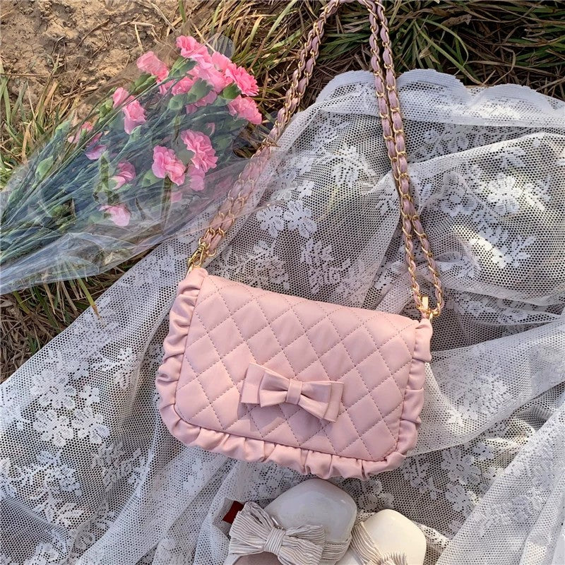 Rhombus Solid Color Chain Shoulder Bag  HA1659 - Image 2