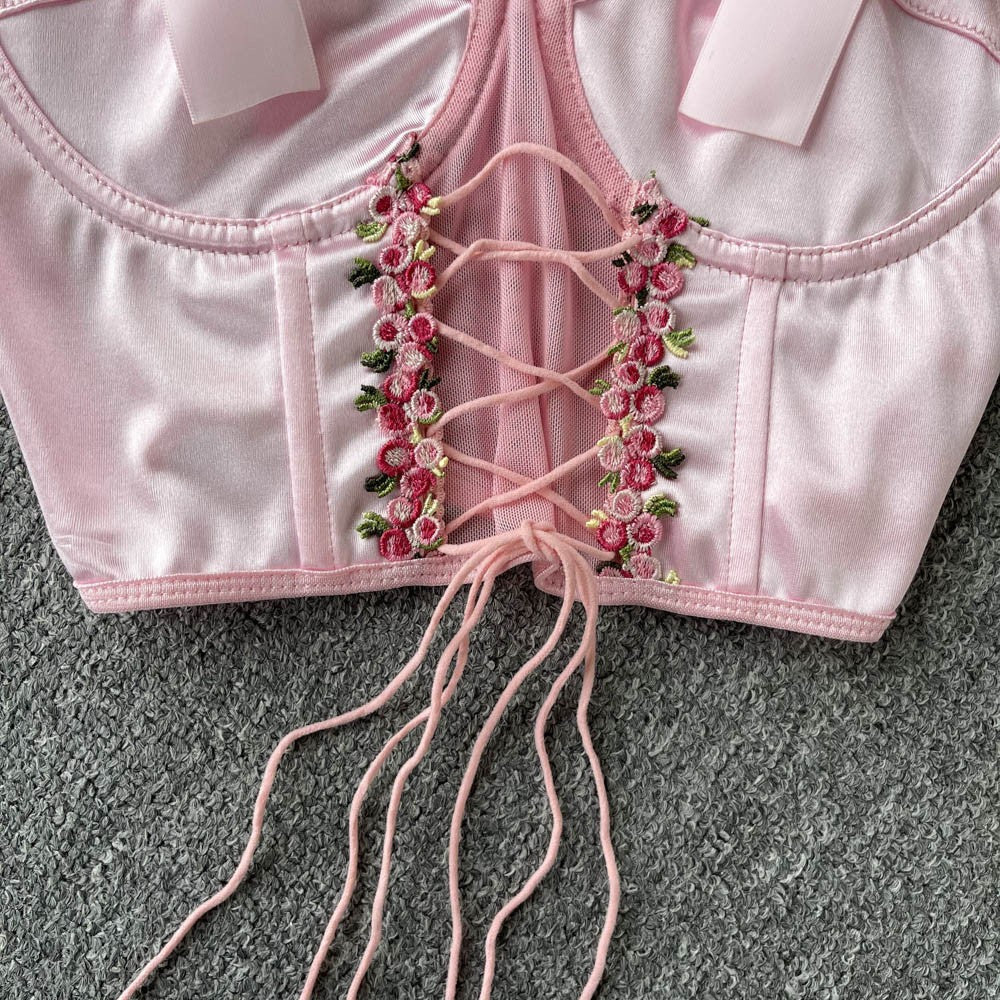 Ribbon hollow tube top suspenders HA1584 - Image 3