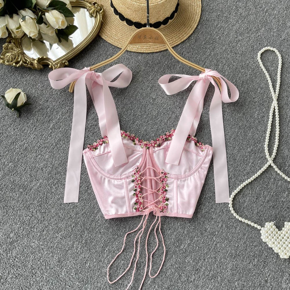 Ribbon hollow tube top suspenders HA1584 - Image 4