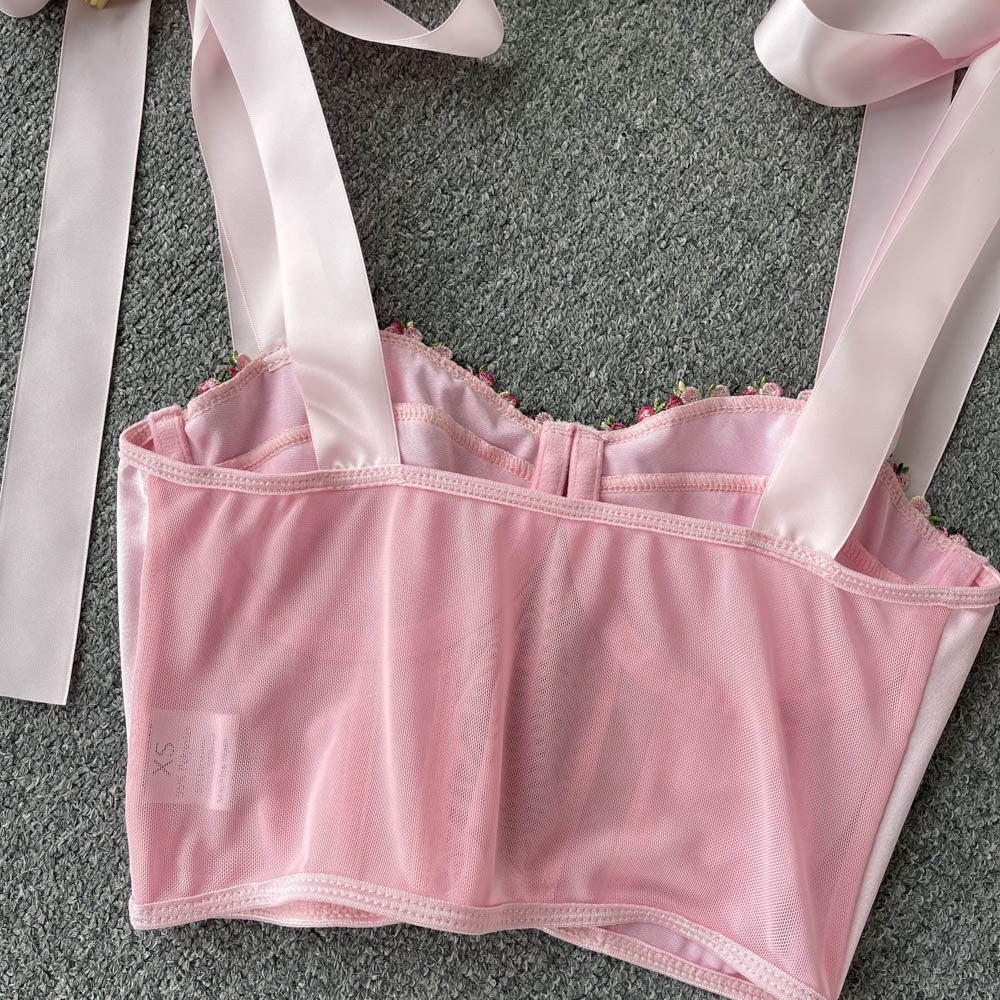 Ribbon hollow tube top suspenders HA1584 - Image 6