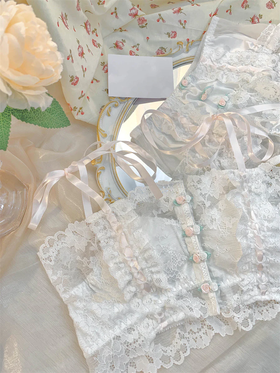Ribbon Lace Floral Bra HA0362 - Image 3