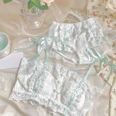 Ribbon Lace Floral Bra HA0362 - Image 4