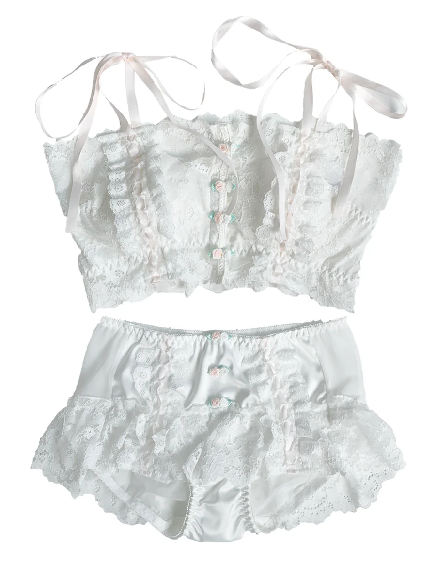 Ribbon Lace Floral Bra HA0362 - Image 5