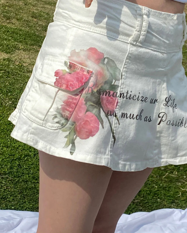 rose print skirt HA1003 - Image 2