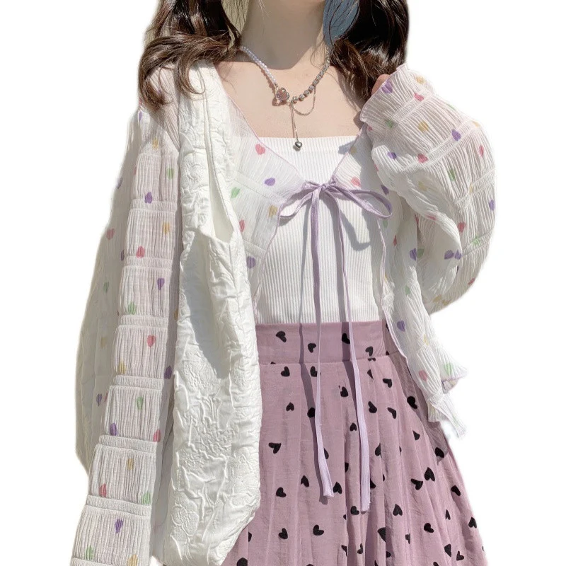 Ruffle-knit long-sleeve lace-up cardigan  HA0820 - Image 5