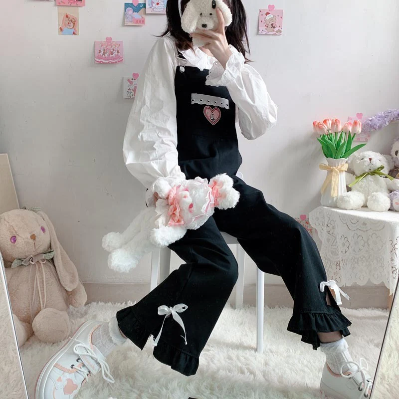 Ruffled milk tie overalls HA0905 - Image 3