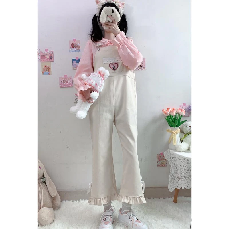 Ruffled milk tie overalls HA0905 - Image 5