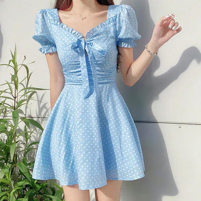 Rustic floral square neck dress  HA0646 - Image 2