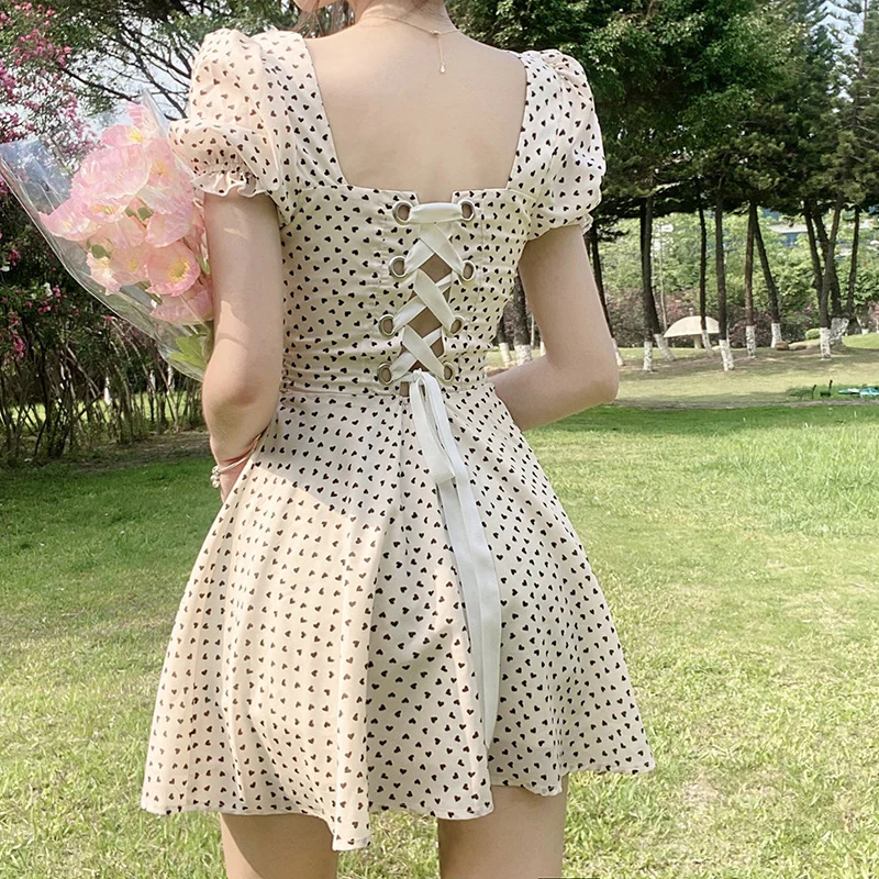 Rustic floral square neck dress  HA0646 - Image 3