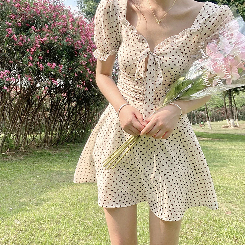 Rustic floral square neck dress  HA0646 - Image 4