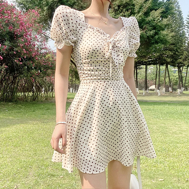 Rustic floral square neck dress  HA0646 - Image 6