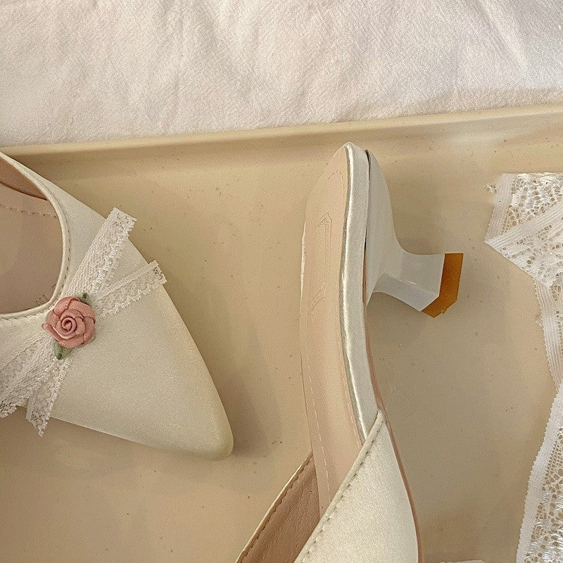 Satin Pointed Toe Low Heel Slides  HA1980 - Image 5