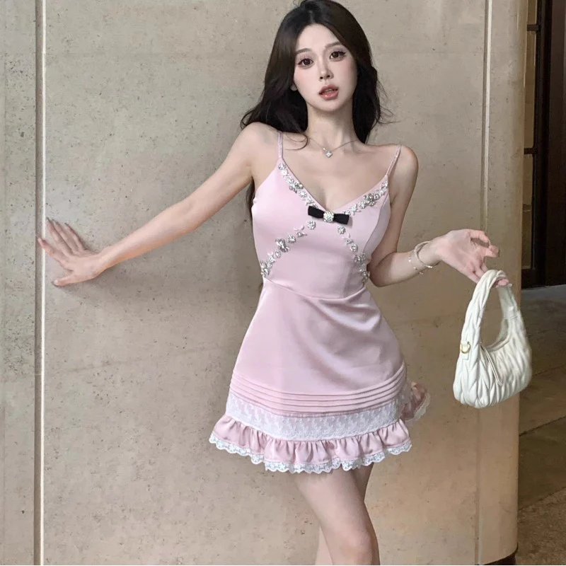 Satin Rhinestone Slip Dress   HA1974 - Image 5