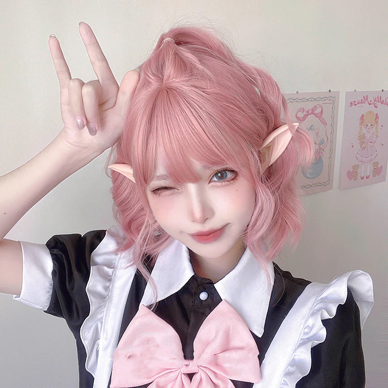 Short curly pink wig    HA0760 - Image 2