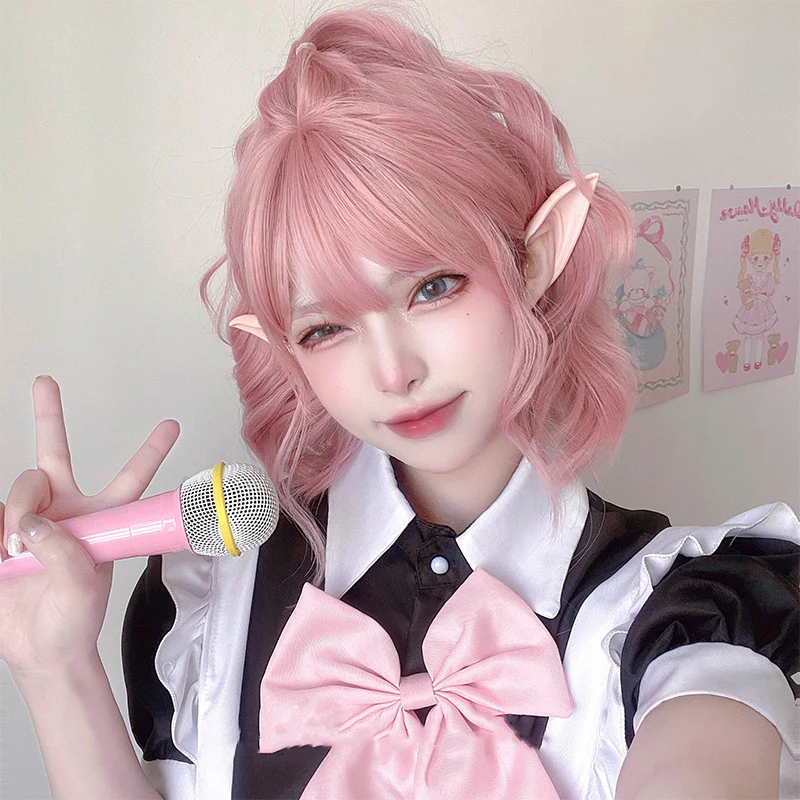 Short curly pink wig    HA0760 - Image 3