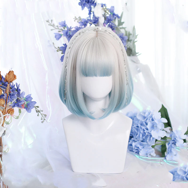 Short hair with natural inner button bob   HA1172 - Image 2