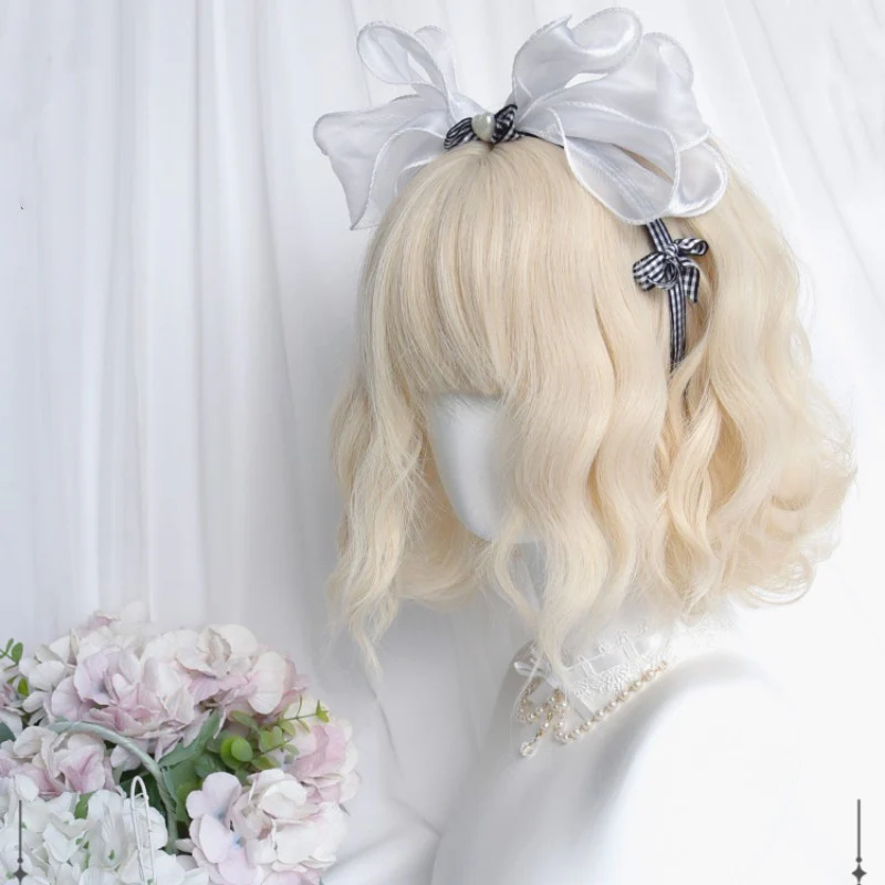 Short Platinum Wool Curly Wig  HA1694 - Image 3
