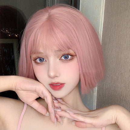 Short straight pink hair with bob head  HA0149 - Image 3