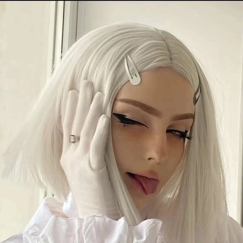 Silver White Cool Short Straight Wig  HA1646 - Image 5