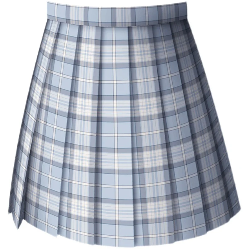 Sky Blue grid skirt   HA0737 - Image 5