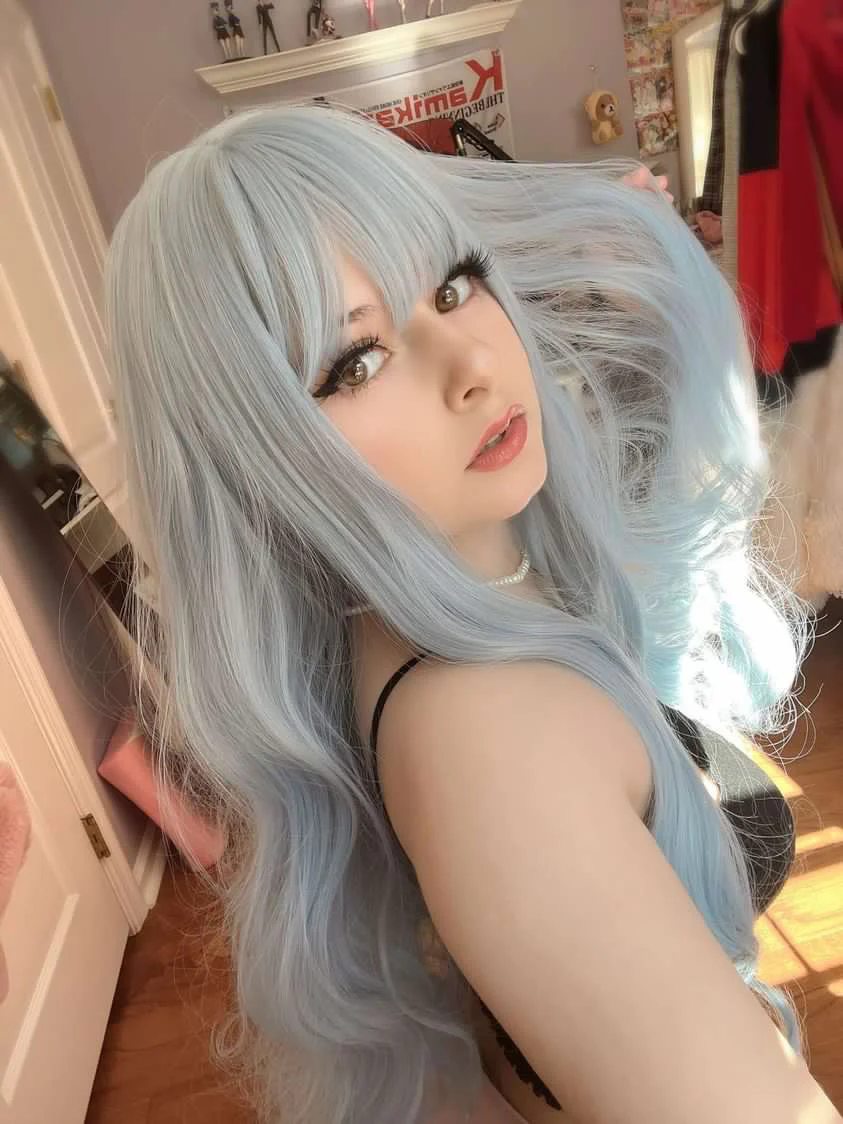 Sky blue long curly hair HA0065 - Image 3