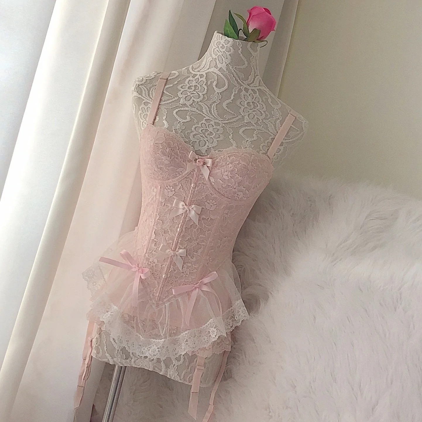 Pink lace top HA0624 - Image 6