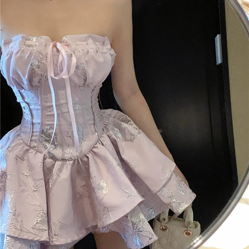 Slim Fit Jacquard Ruffle Dress  HA2118 - Image 3