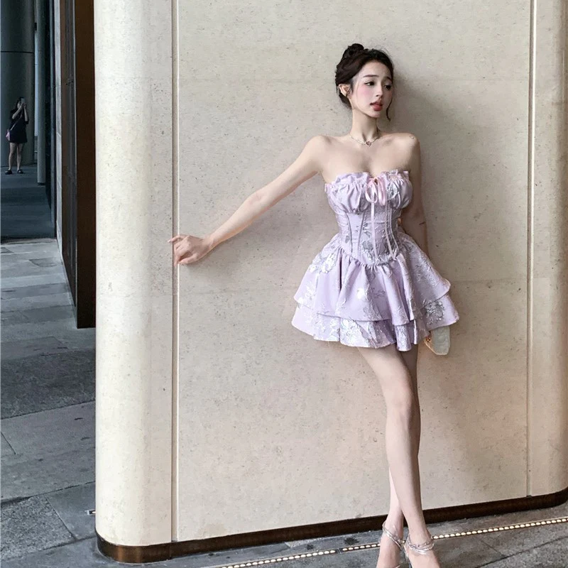 Slim Fit Jacquard Ruffle Dress  HA2118 - Image 5
