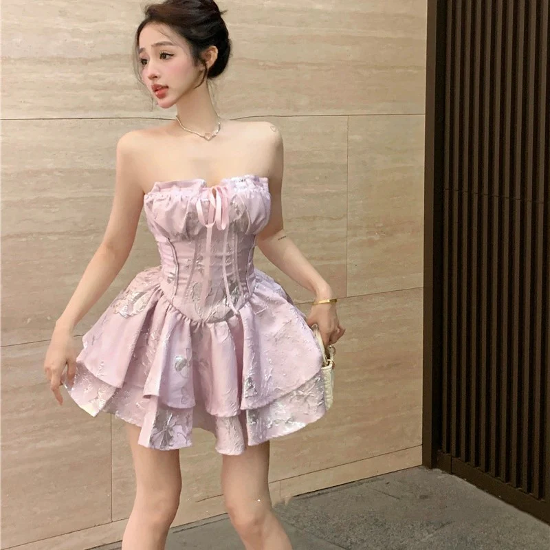 Slim Fit Jacquard Ruffle Dress  HA2118 - Image 6